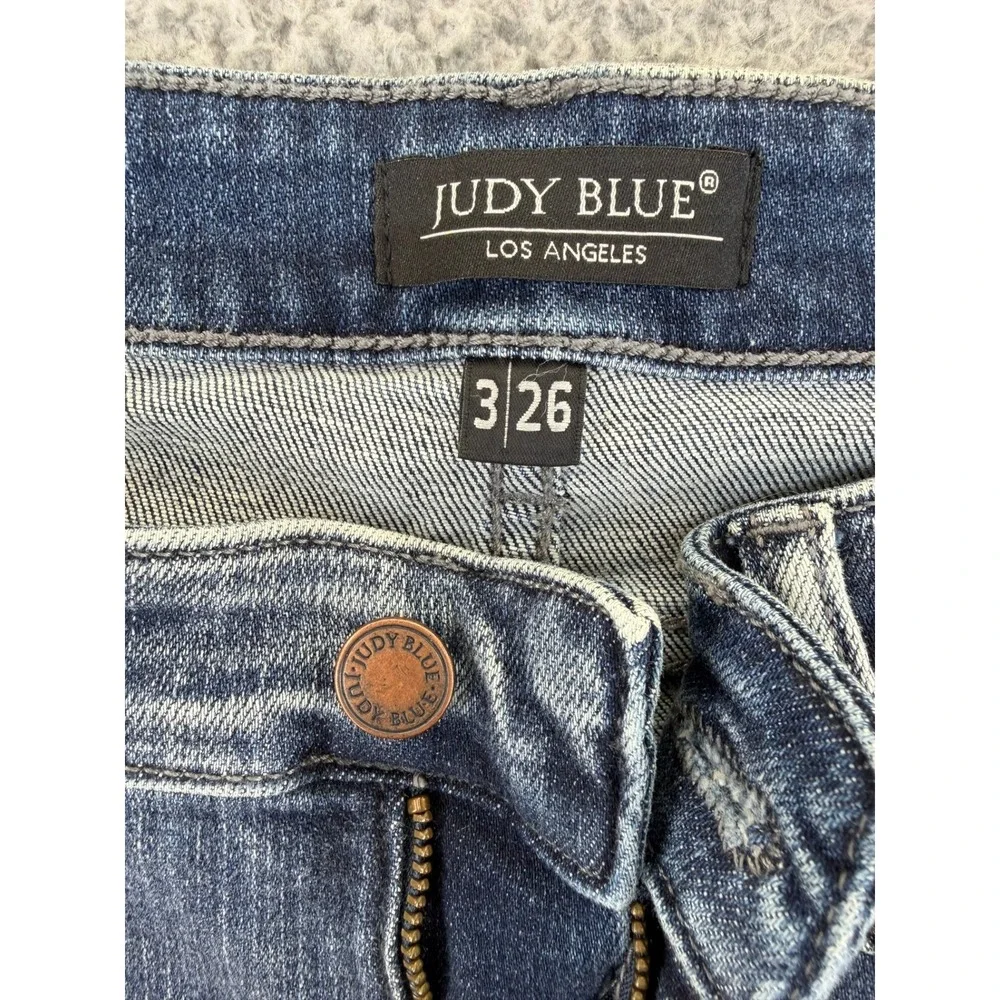 Judy Blue Jeans Womens 3/26 Dark Wash Skinny High Rise Stretch Denim Boutique